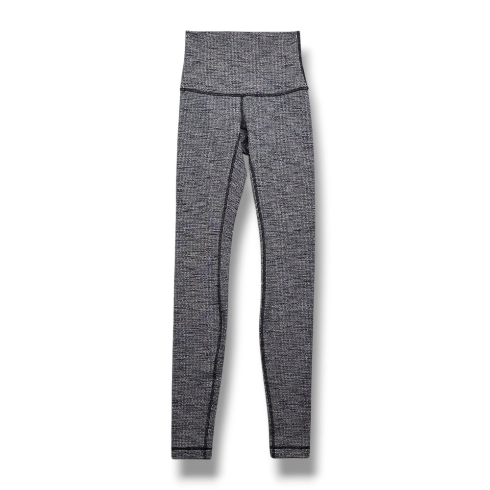 Lululemon Wunder Under Full Length Leggings Womens 2 Grey Heathered Luon Knit